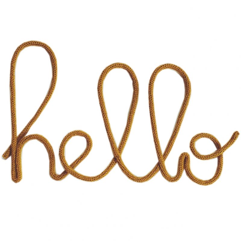 Déco murale Hello en tricotin (coloris personnalisable) Charlie & June