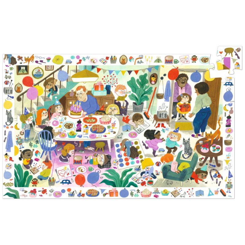 Puzzle d'observation La fête d'anniversaire (54 pièces) Djeco Produit 2