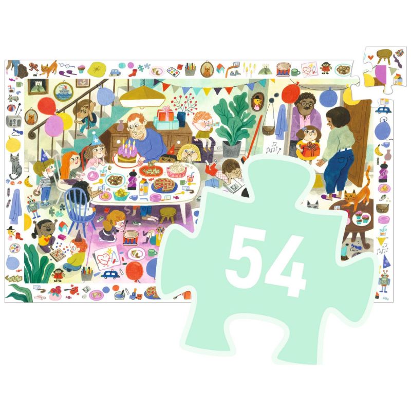 Puzzle d'observation La fête d'anniversaire (54 pièces) Djeco Produit 6