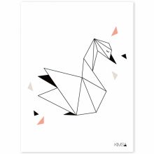 Affiche cygne Origami play by Claudia Soria (30 x 40 cm)  par Lilipinso