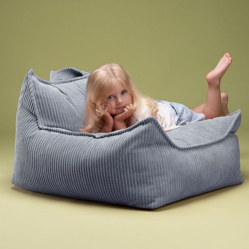 Fauteuil pouf et repose-pieds Blueberry velours côtelé Wigiwama Ambiance 5