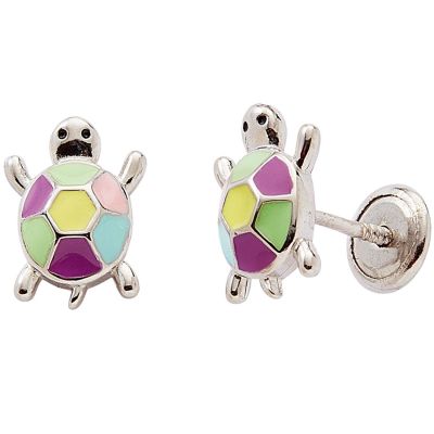 Boucles d'oreille Tortue (argent)