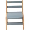 Chaise basse en bois Louise hybride bleu gris  par Combelle