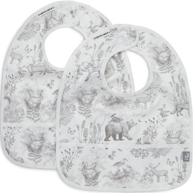 Lot de 2 bavoirs plastifiés Pimpelmees Forest Animals Jollein
