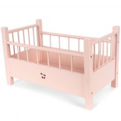 Lit pour poupée en bois rose - Konges Slojd