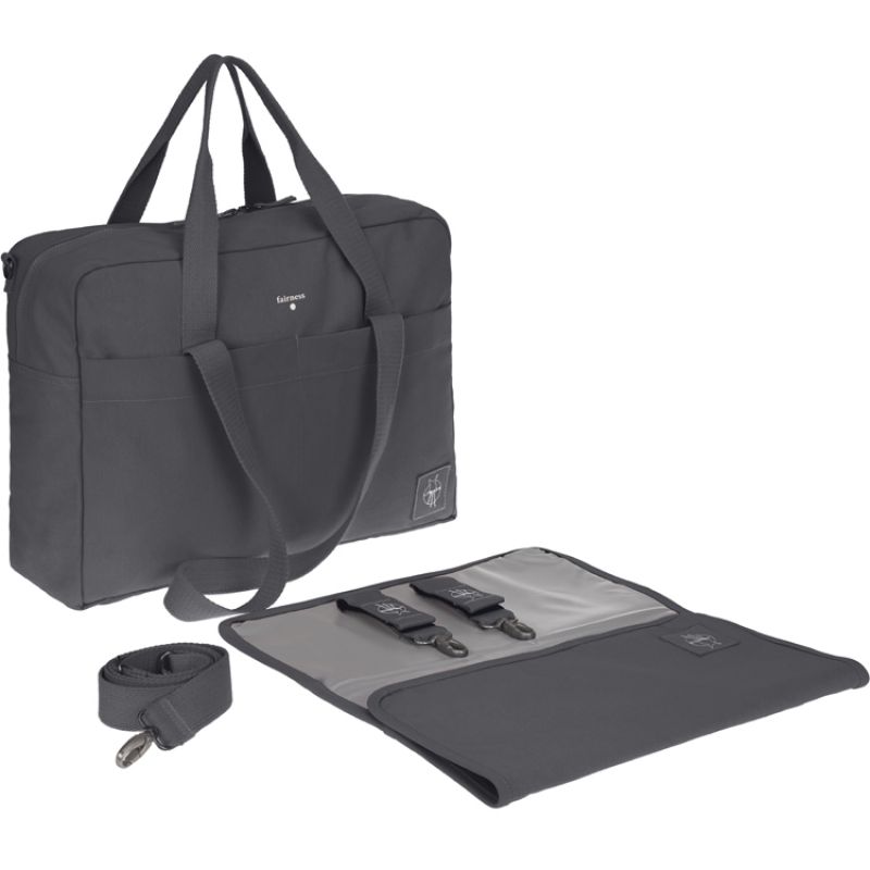 Sac à langer à anses en coton bio Green Label Anthracite Lässig