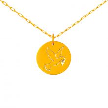 Mini bijou colombe ajourée sur chaîne (or jaune 18 carats)  par Maison La Couronne
