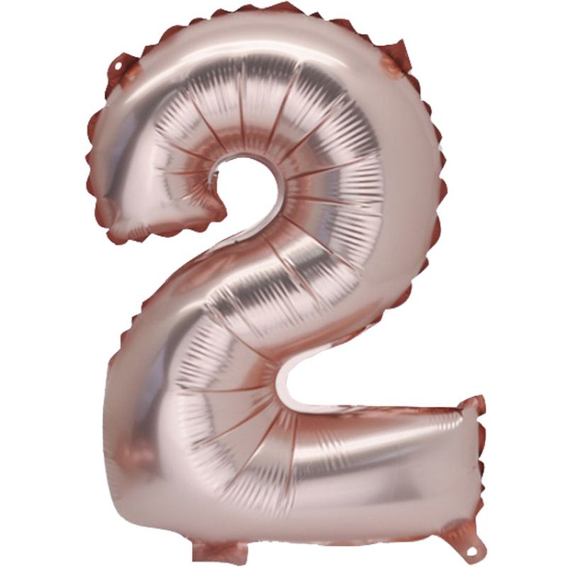 Grand ballon en mylar chiffre 2 rose gold (86 cm) Arty Fêtes Factory