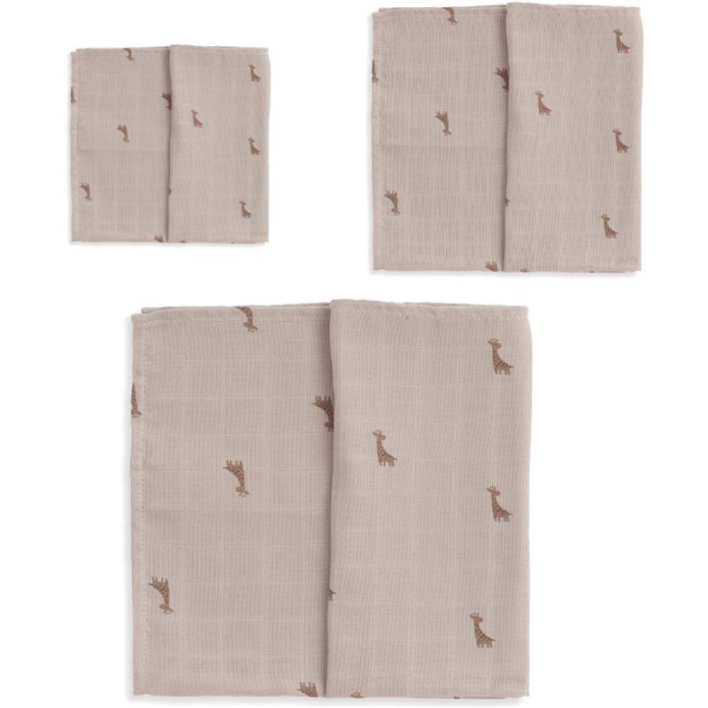 Lot 3 langes en mousseline de coton bio Safari (3 tailles) Gloop !