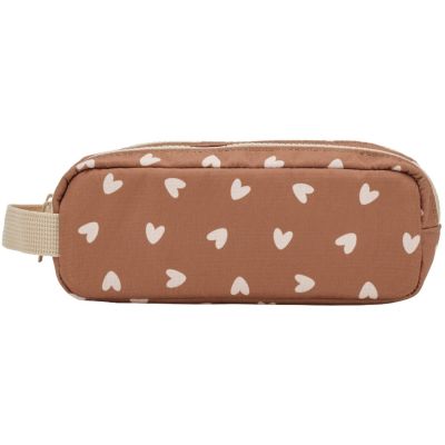 Trousse scolaire Cœurs Beige