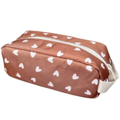 Trousse simple Cœurs Beige