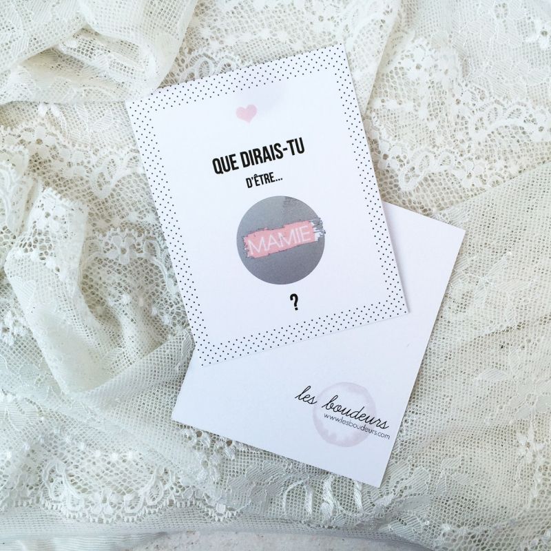 Carte à gratter Annonce de grossesse Version Encadrée Mamie  Les Boudeurs