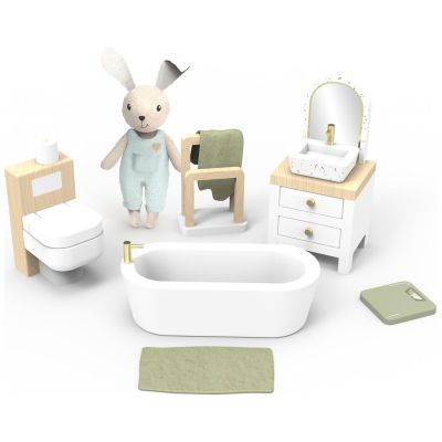 Salle de bain pour maison de poupée avec lapin Speedy Monkey