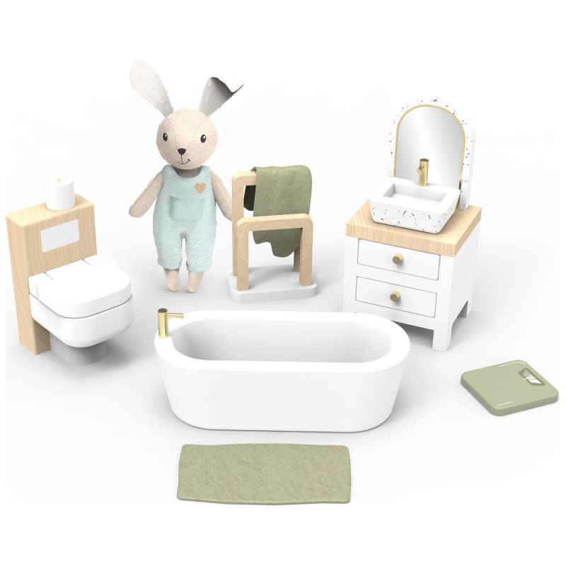 Salle de bain pour maison de poupée avec lapin Speedy Monkey Produit 1