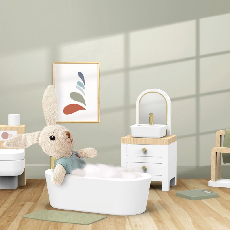Salle de bain pour maison de poupée avec lapin Speedy Monkey Ambiance 2