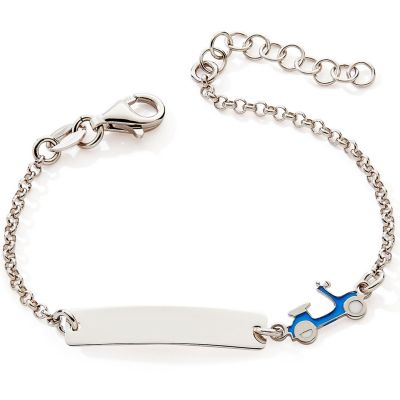 Gourmette Vespa Bleu 12 + 2,5 cm (argent)
