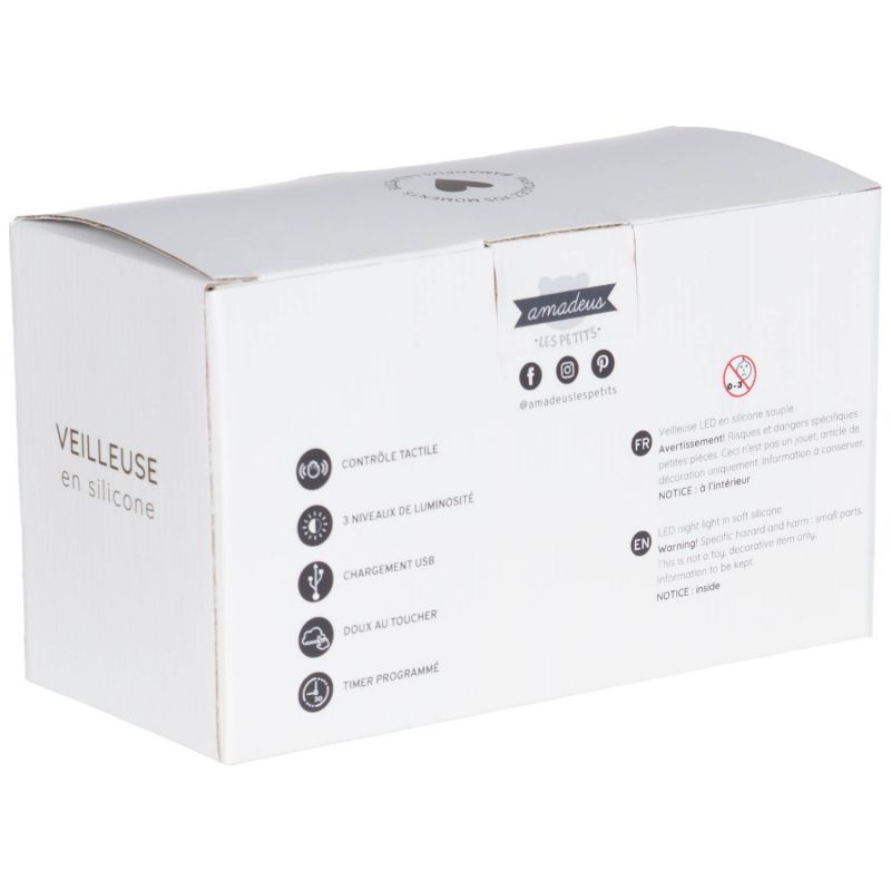Veilleuse rechargeable en silicone dinosaure Amadeus Les Petits Packaging 6