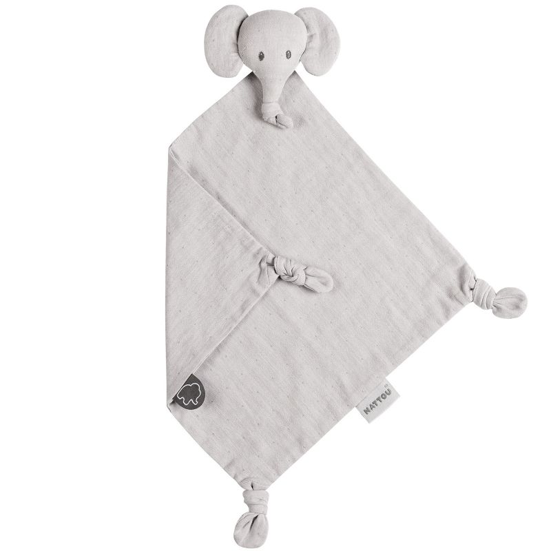 Doudou plat Tembo l'éléphant gris (30 cm) Nattou