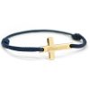 Bracelet cordon croix personnalisable (plaqué or 18 carats) - Petits trésors