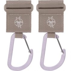 Attaches poussette pour sac à langer avec mousqueton rose - Lässig 