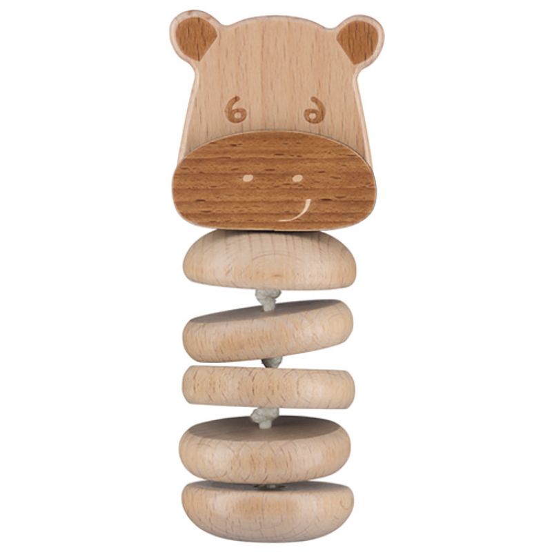 Hochet en bois gling gling Hippopotame Safari Bébé Confort