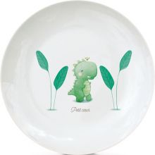 Assiette en porcelaine Dinosaure (personnalisable)  par Gaëlle Duval