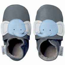 Chaussons bébé cuir Soft soles éléphant (3-9 mois)  par Bobux