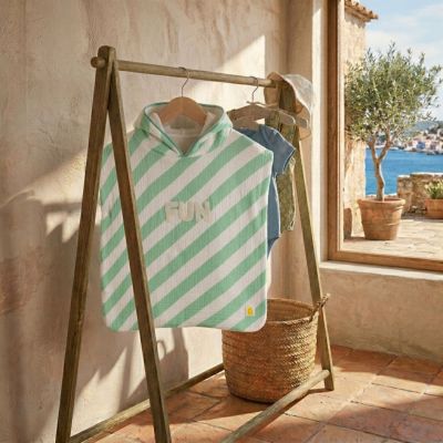 Poncho de plage à rayures Vertes Pop (1-3 ans)
