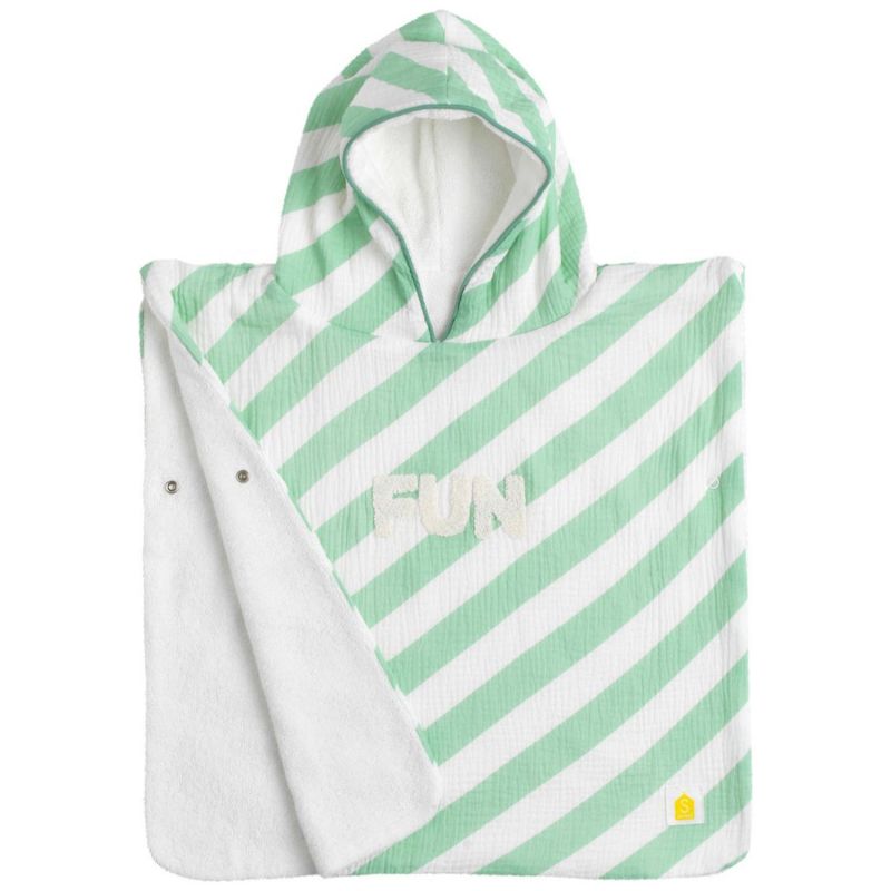 Poncho de plage à rayures Vertes Pop (1-3 ans) Sauthon Produit 3