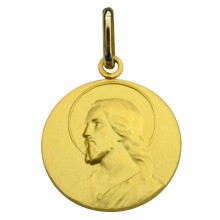Médaille ronde Christ 16 mm (or jaune 375°)  par Premiers Bijoux