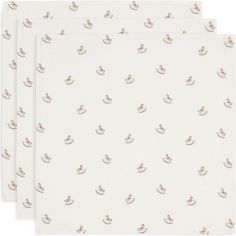 Lot de 3 langes en coton Nostalgic Ride (70 x 70 cm) - Jollein