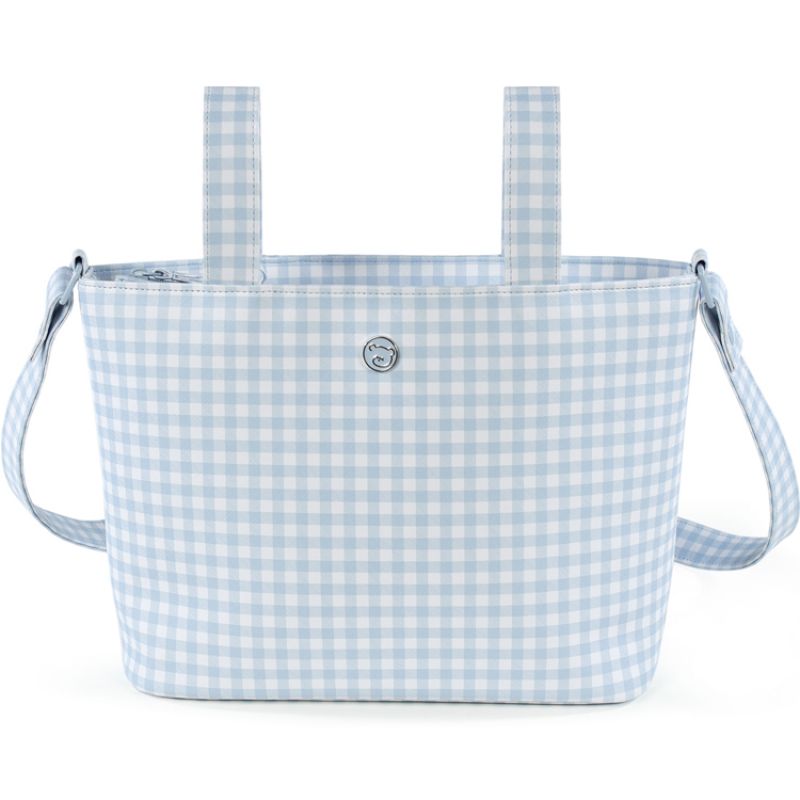Sac à langer à bandoulière Together Vichy bleu et blanc Pasito a pasito