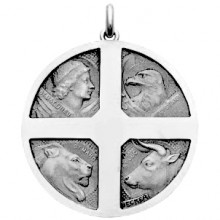 Médaille des 4 évangélistes (Or blanc 750 millièmes)  par Becker