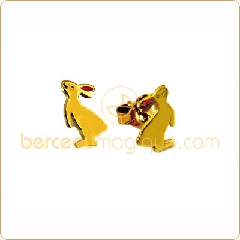 Boucles d'oreilles Lapin (or jaune) Maison Augis