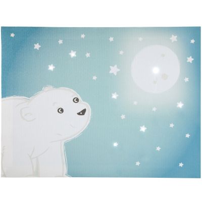 Toile lumineuse scintillante Flocon l'ourson (30 x 40 cm) Domiva