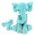 Variation Bleu, noir, blanc du produit Peluche Eléphant maman et bébé Les Ptipotos Aqua (35 cm) de la marque Les Déglingos