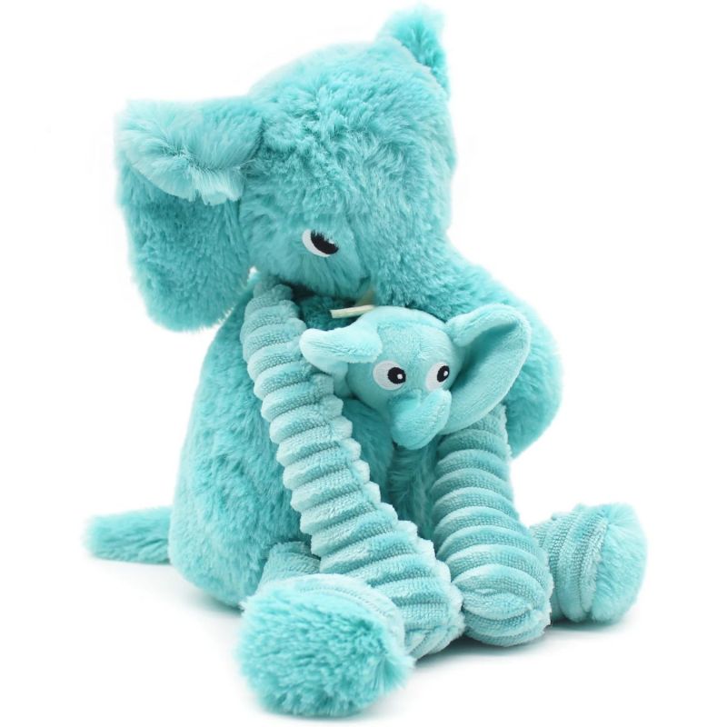 Peluche Eléphant maman et bébé Les Ptipotos Aqua (35 cm) Les Déglingos Produit 4