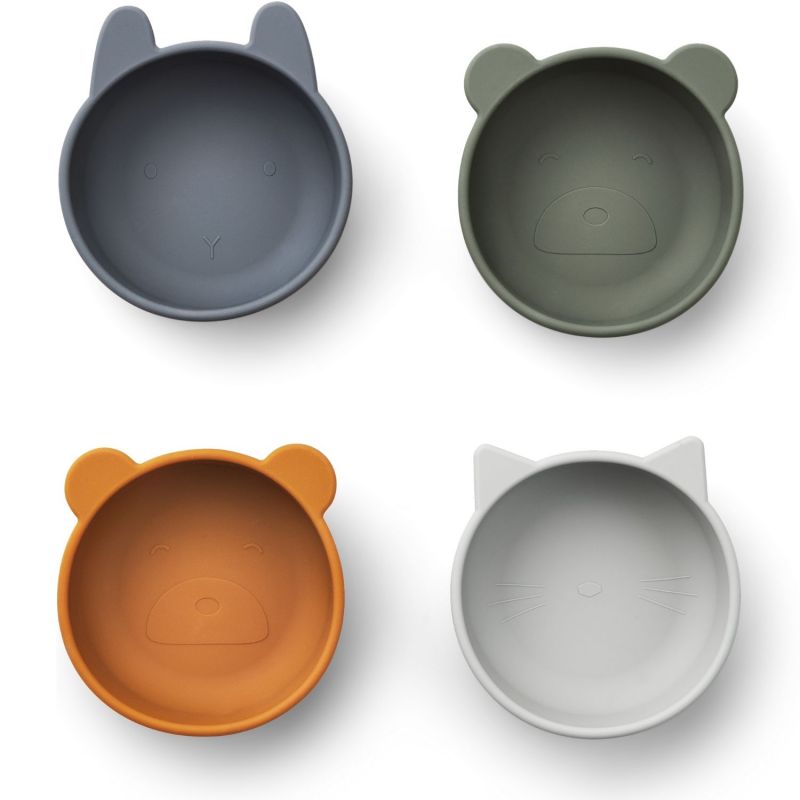 Lot de 4 bols en silicone Iggy Blue Mix Liewood