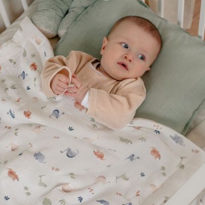 Couverture en mousseline bio Dino (75x100 cm)