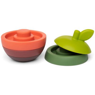 Jouet de dentition en silicone Pomme vert et rouge