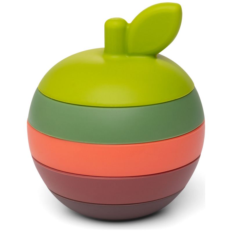 Jouet de dentition en silicone Pomme vert et rouge Little L Produit 1