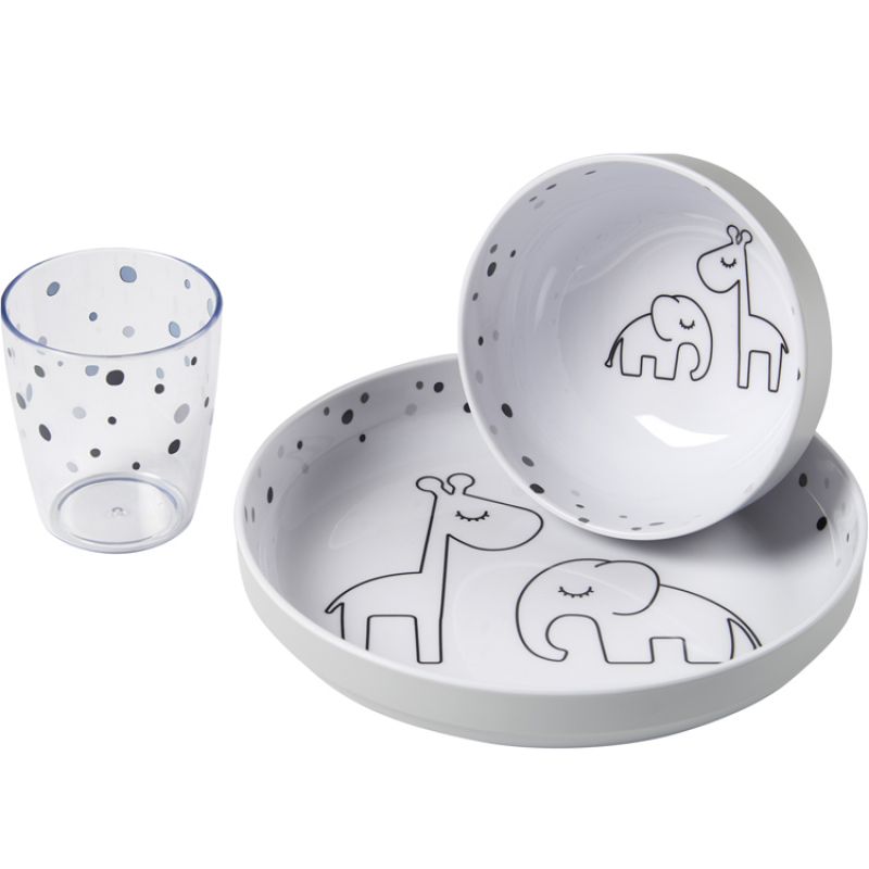 Coffret repas Yummy Dreamy dots gris (3 pièces) Done by Deer