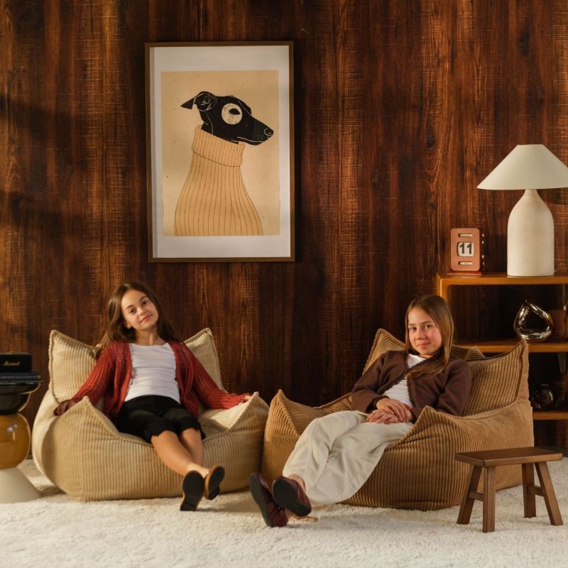 Fauteuil Club Teen Brown Sugar velours côtelé Wigiwama Ambiance 3