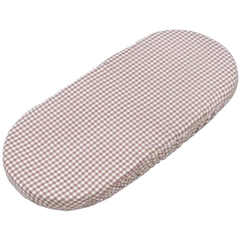 Drap housse pour nacelle Vichy et Lange Praliné Rayures Moka Walking Mum Produit 3