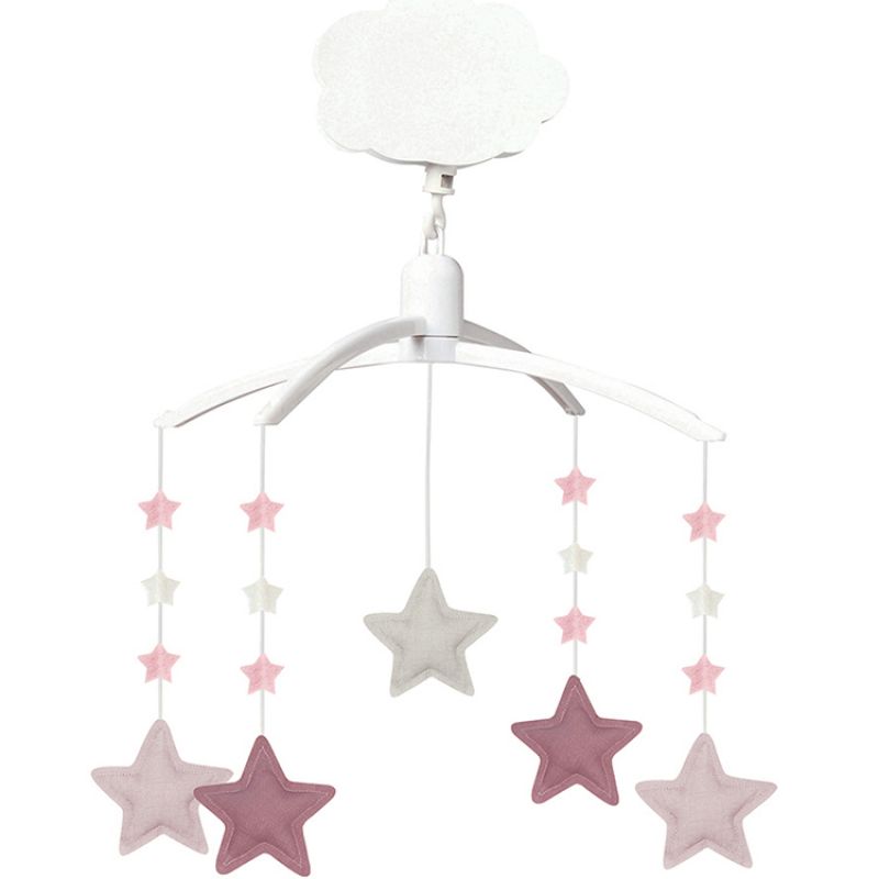 Mobile musical en coton bio Étoile rose Trousselier Produit 1 grande taille