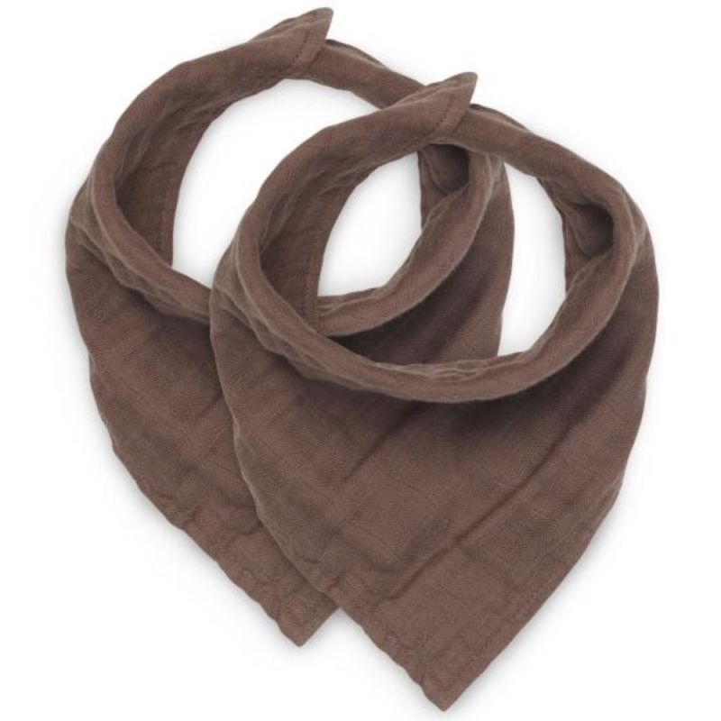 Lot de 2 bavoirs bandanas en coton froissé Chestnut Jollein