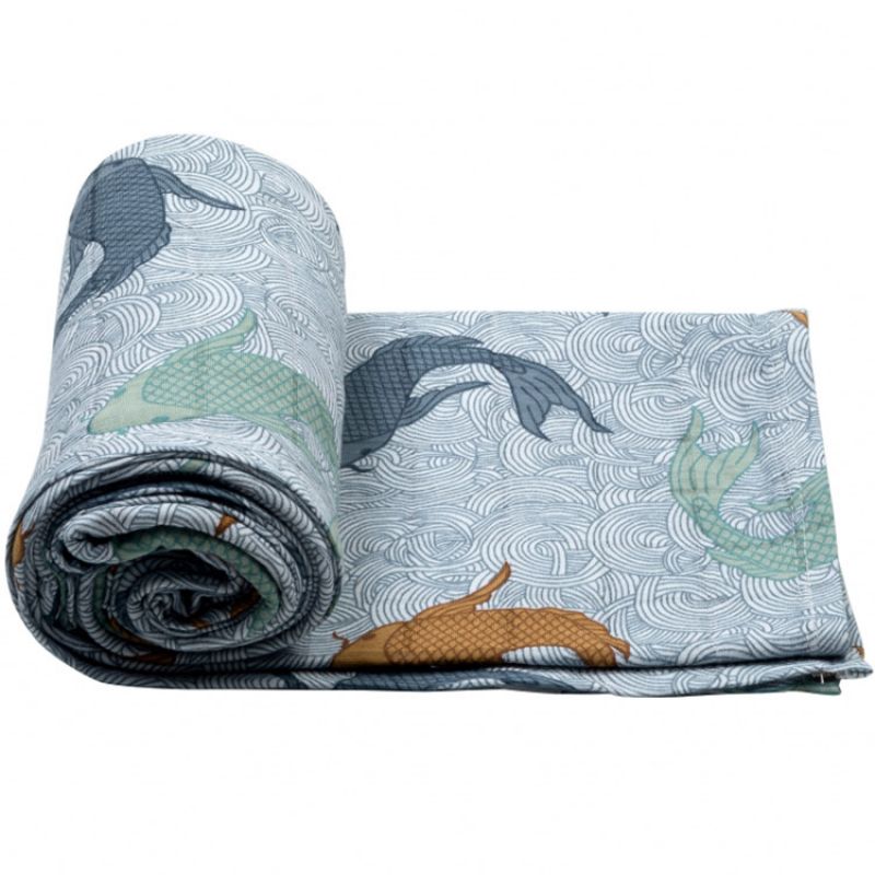 Maxi lange Fish Empire Dusty bleu (120 x 120 cm) Lodger