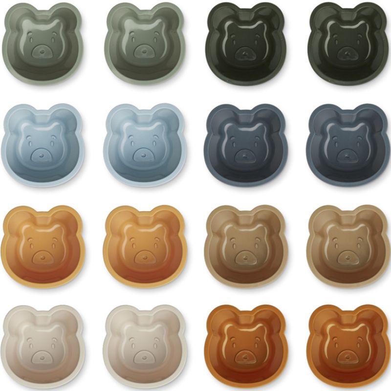 Lot de 16 moules à cupcakes Tilo Mr bear faune green multi mix Liewood