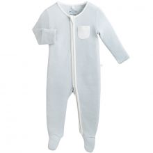 Pyjama chaud Zip Up bleu clair (3-6 mois)  par MORI