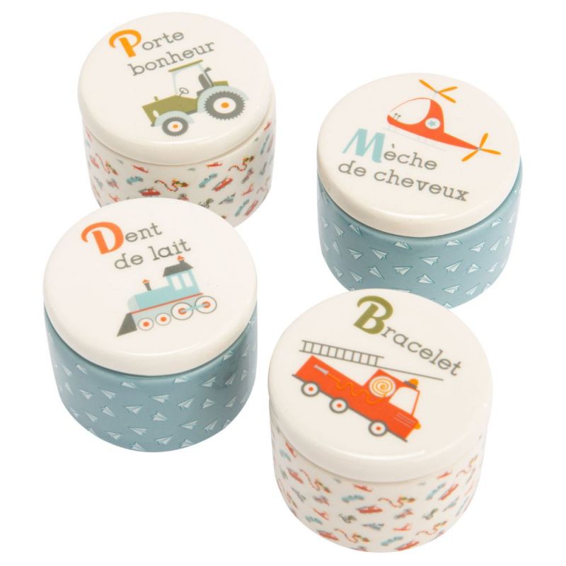 Lot de 4 boîtes à souvenirs bébé Eliot Amadeus Les Petits